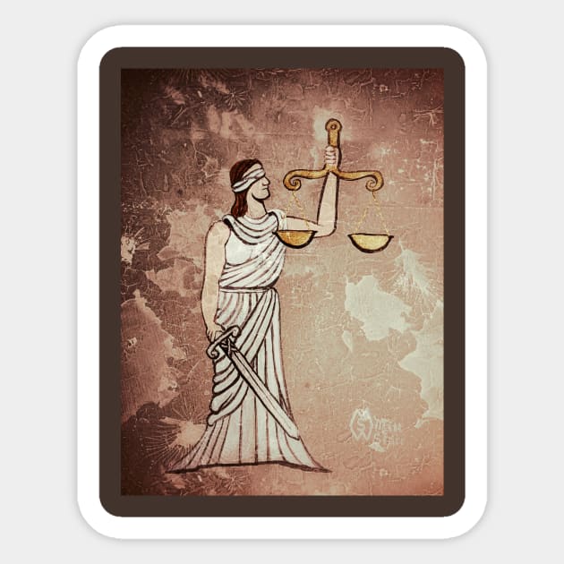 Lady Justice Sticker by Matt Starr Fine Art